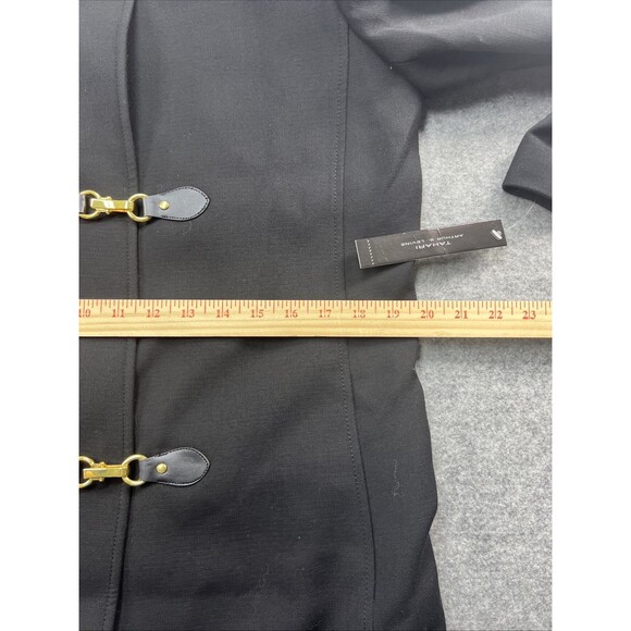 NWT Tahari Arthur S. Levine  Women’s Black Long Jacket Trench Coat Size 10 - Picture 16 of 16